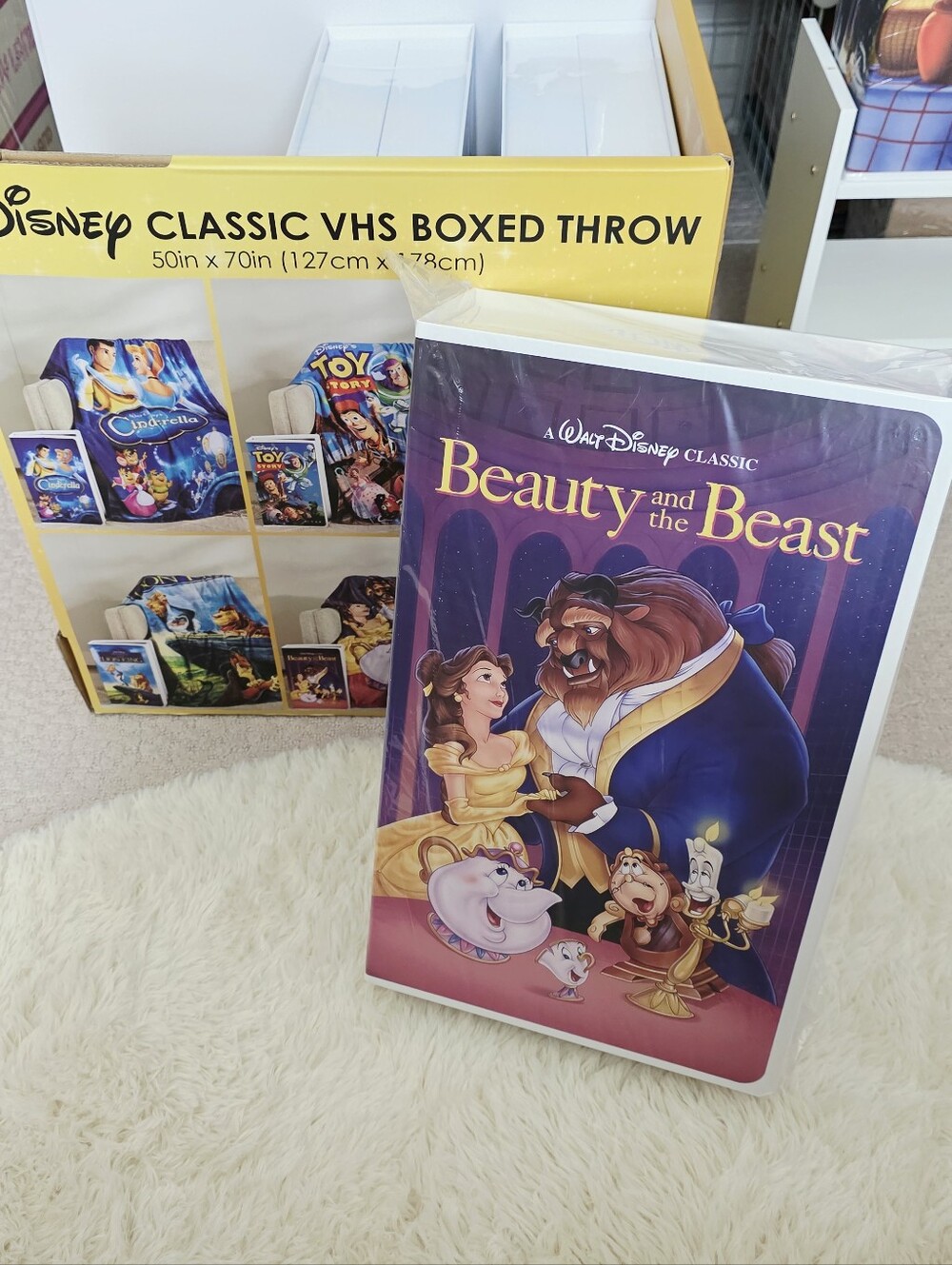 Disney Beauty and the Beast Classic VHS Boxed Silk Touch Throw, 50" x 70